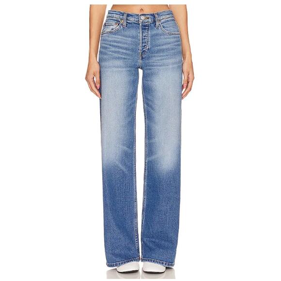 Re/Done Denim - RE/DONE Originals Mid Rise Wide Leg Jeans West Coast Fade sz 26 Hemmed